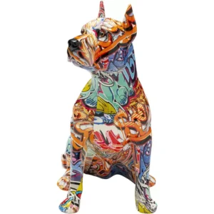 Διακοσμητικό Δαπέδου Graffiti Dog Πολυρητίνη Πολύχρωμο 41x34x21εκ. - Πολύχρωμο-1